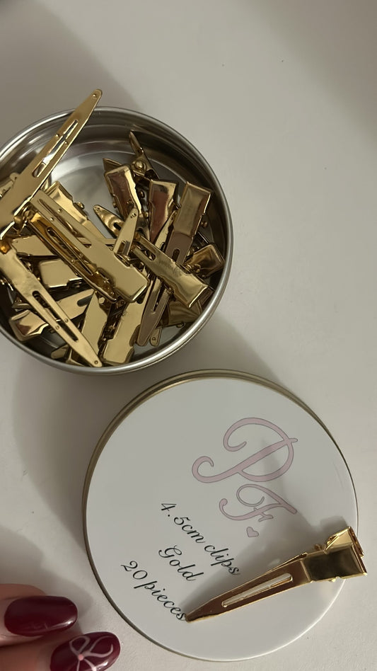 Single prong gold clip set